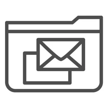 Folder for mail line icon. Folder with envelope vector illustration isolated on Stock Illustration
