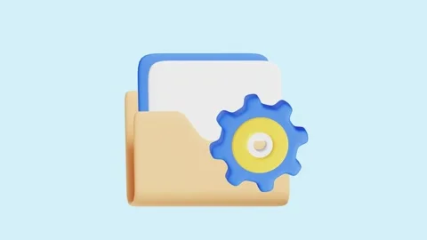 Folder Management 3D Icon: Ideal for business, technology, websites, apps, Stock Footage 289453542