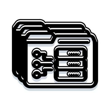 Folder managing data storage and information organization Illustrazione stock