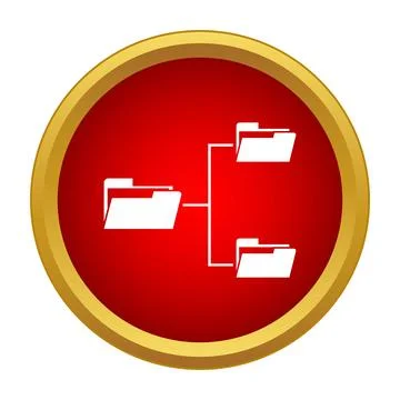 Folder managing hierarchical structure network concept icon Stock Illustration