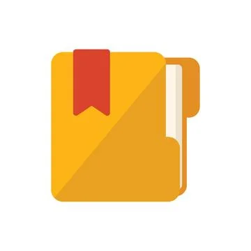 Folder mark icon flat vector. Favorite mark Stock Illustration