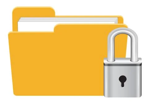 Folder with master key lock icon vector Stock Illustration