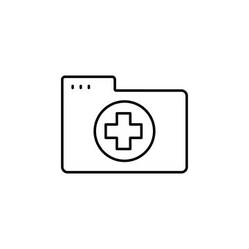 Folder medicine icon. Simple line, outline vector of icons for ui and ux Stock Illustration