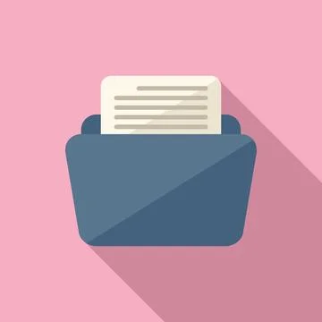 Folder message icon flat . Note article Stock Illustration