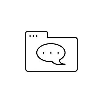Folder message icon. Simple line, outline vector of icons for ui and ux, website Stock Illustration