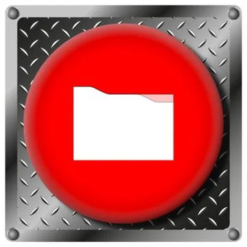 Folder metallic icon Stock Illustration