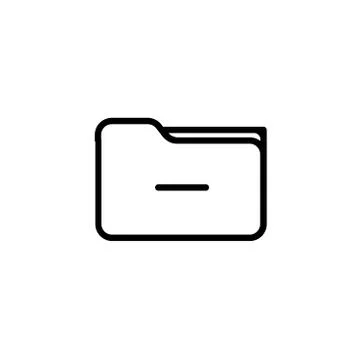Folder minus icon line outline design vector symbol Stock Illustration