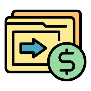 Folder money icon vector flat Stock Illustration