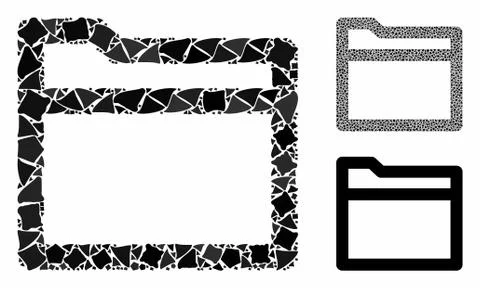 Folder Mosaic Icon of Rugged Elements Stock Illustration