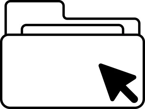 A folder with a mouse cursor on it Illustrazione stock