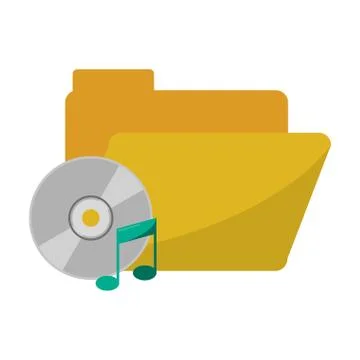 Folder with music cd rom Stock Illustration