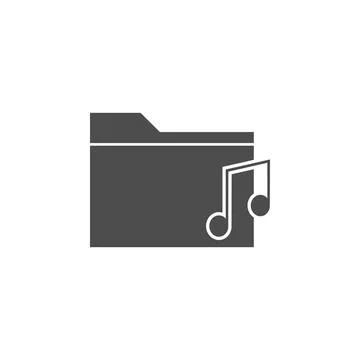 Folder with music icon. Elements of web icon. Premium quality graphic design Stock Illustration