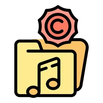 Folder music law icon vector flat Stock Illustration