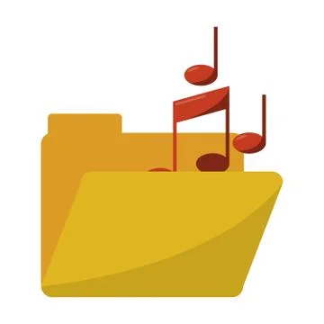 Folder with music notes symbol Stock Illustration