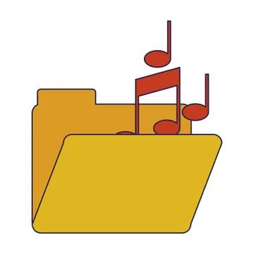 Folder with music notes symbol Stock Illustration