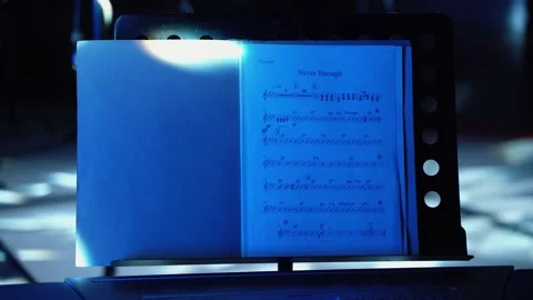 Folder with musical notes on the music stand Stock Footage 236325718