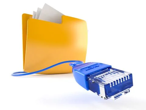 Folder with network cable 库存插图