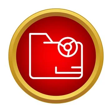 Folder with network connection icon on red background Stockillustratie