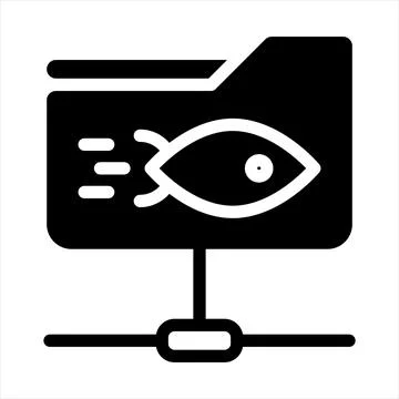 Folder network glyph icon vector illustration isolated on white background Stock Illustration