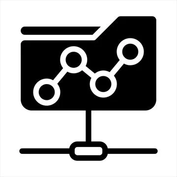 Folder network glyph icon vector illustration isolated on white background Stock Illustration