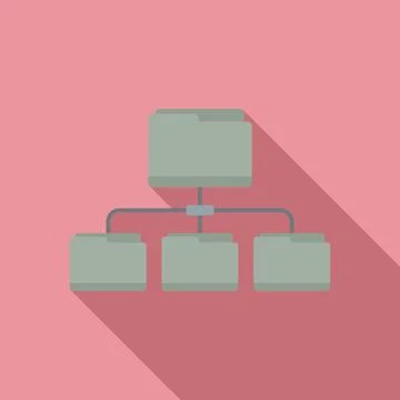 Folder network icon, flat style Stock Illustration