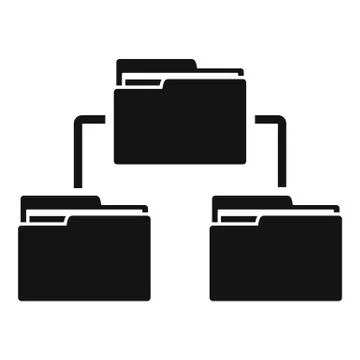 Folder network icon, simple style Stock Illustration