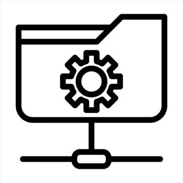 Folder network line icon vector illustration isolated on white background Stock Illustration