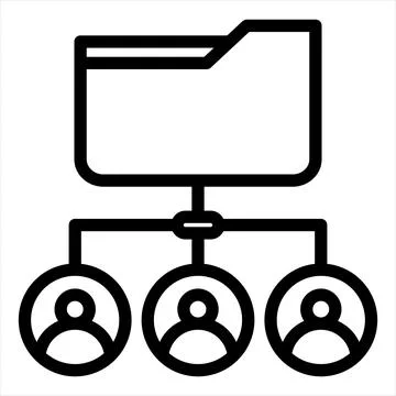 Folder network line icon vector illustration isolated on white background Stock Illustration