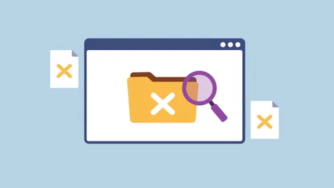 Folder Not Found Error in Flat Design 2d Animation with Alpha Matte Stock Footage 334827678
