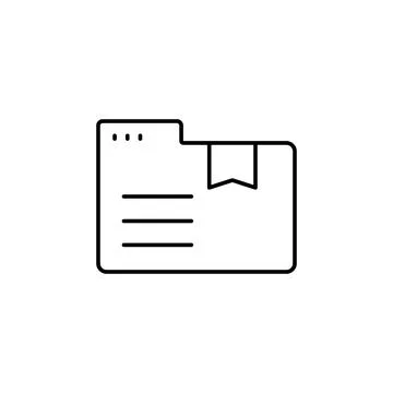 Folder note icon. Simple line, outline vector of icons for ui and ux, website or Illustrazione stock