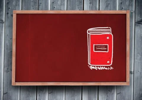 Folder notes drawing on education blackboard Foto stock
