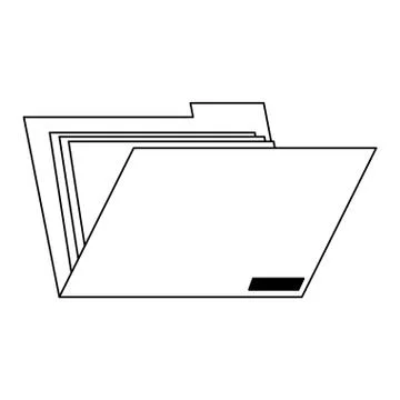 Folder open file symbol black and white 库存插图