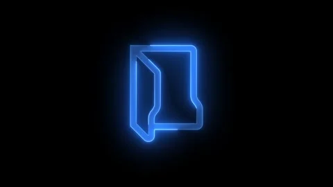 Folder open icon glowing neon animation Stock Footage 285509709