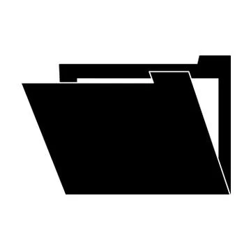 Folder open symbol in black and white Stock Illustration