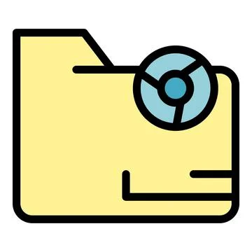 Folder operating system icon color outline vector Stock Illustration