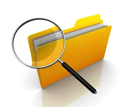 Folder or file search concept  3d illustration Stock Illustration