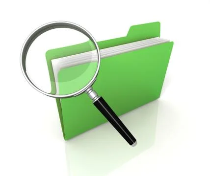 Folder or file search concept  3d illustration Stock Illustration