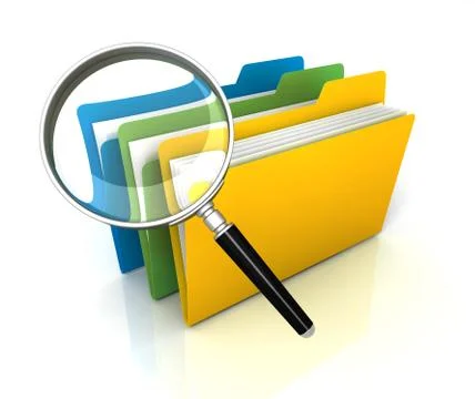 Folder or file search concept  3d illustration Stock Illustration