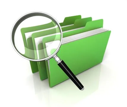 Folder or file search concept  3d illustration Stock Illustration