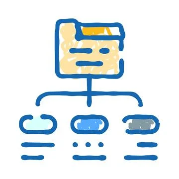 Folder organizing digital data structure hierarchy diagram イラスト素材