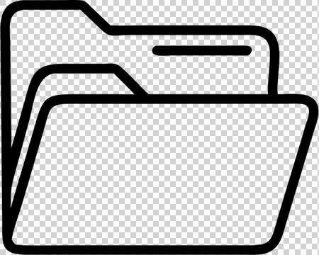 Folder in outline icon style, office theme. Stockillustratie