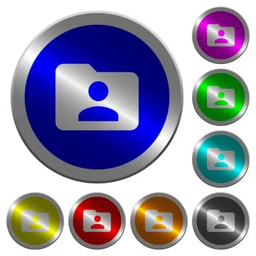 Folder owner luminous coin-like round color buttons 스톡 일러스트