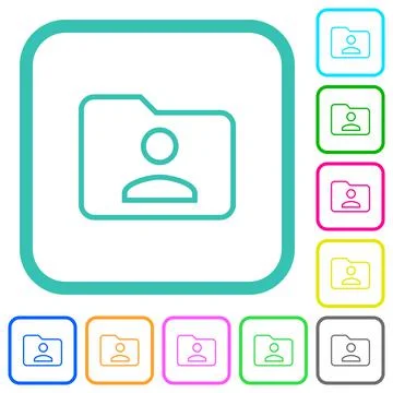 Folder owner outline vivid colored flat icons Stock Illustration