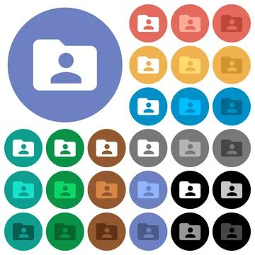 Folder owner round flat multi colored icons 스톡 일러스트