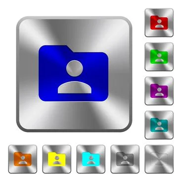 Folder owner rounded square steel buttons イラスト素材