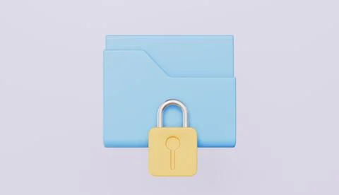 Folder with padlock icon, data protection and internet security Stock Illustration