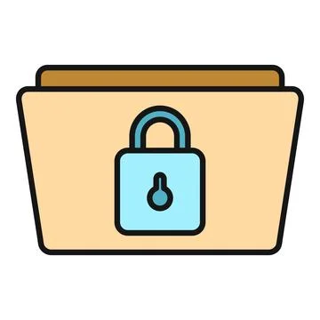 Folder with padlock icon data security concept Illustrazione stock