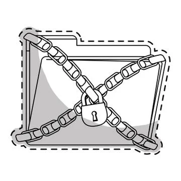 Folder with padlock icon 库存插图