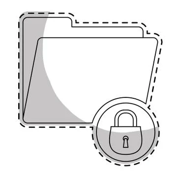 Folder with padlock icon イラスト素材