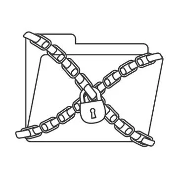 Folder with padlock icon Illustrazione stock